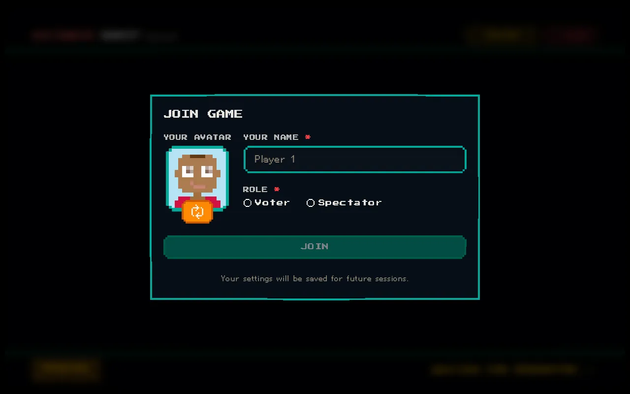 Join modal with Voter role selected and group checkboxes
