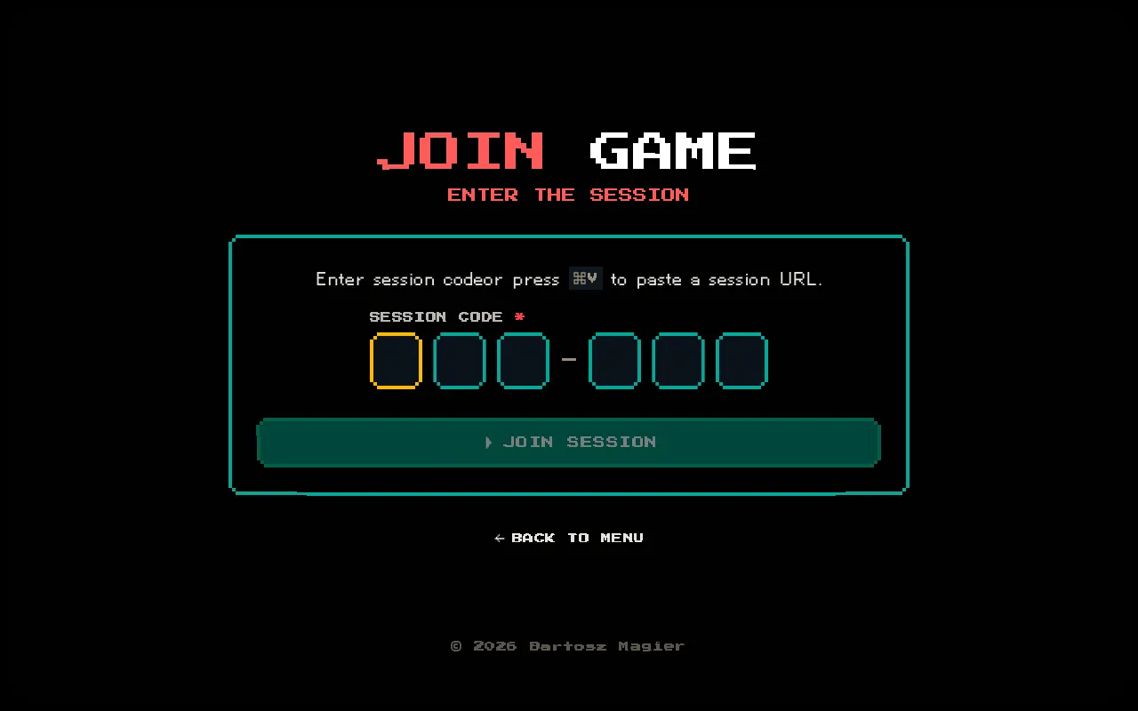 OTP-style code entry page for joining a session